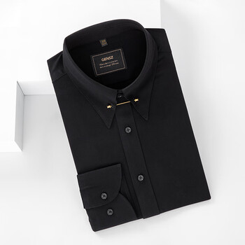 绅诚(gensz)商务绅士帝国领衬衫时尚免烫衬衣男长袖意式复古高级感正