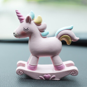 车载装饰创意女生母亲节【520情人节】礼物抖音 粉色彩虹马