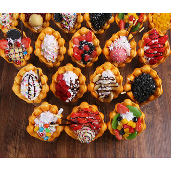 冰淇淋仿真模型 港式鸡蛋仔模型仿真食品模具假滋蛋仔样品道具冰淇淋