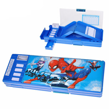 全自动铅笔盒 文具盒多功能铅笔盒男蜘蛛侠美国队长小学生文具全自动