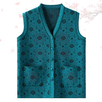 针织开衫毛衣服中老年人女妈妈装背心奶奶坎肩老年女装妈妈装老人女士