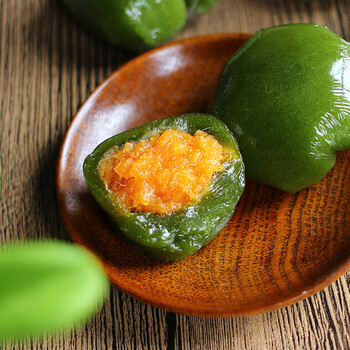 糯米糕点豆沙蛋黄肉松芒果青团子lhdc 【网红】芒果味青团180g*2盒