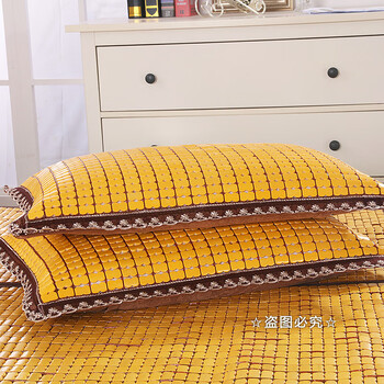 【京东人气新款】竹席枕头套夏季麻将凉席枕套竹凉席床头靠背垫枕套夏