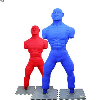 人型硅胶拳击沙袋不倒翁立式散打家用宣泄人形沙包 红色硅胶全人沙袋