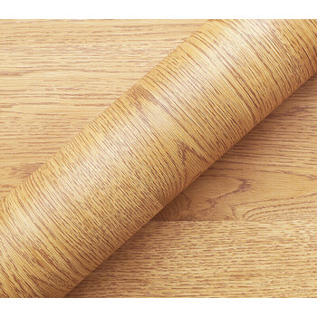 柜子3d立体桌面墙纸防水原木板色自粘家具翻新贴皮 f013加厚黄橡木,宽