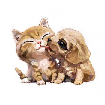 『京东优选』diy数字油画手绘油彩画可爱动物猫狗客厅装饰画熊猫减压