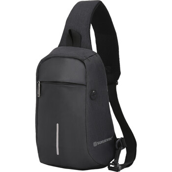 瑞世（SUISSEWIN） 多功能都市胸包 男士健身斜挎包单肩包 登山骑行胸包 SNK17007 深灰色