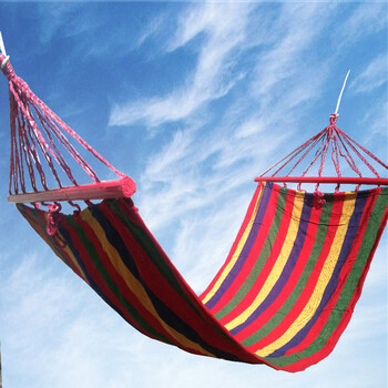 网状网格木棍单人野外秋千寝室学生成人儿童防侧翻越南棒o 彩虹帆布