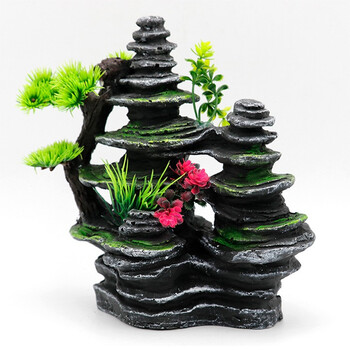 鱼缸造景悬浮石假山装饰石头摆件水族箱套餐饰品漂浮大型鱼缸浮石 叠