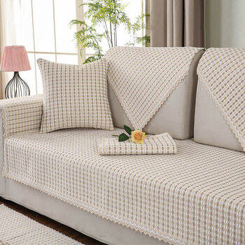 2022新款沙发垫凉席亚麻北欧纯色棉麻沙发垫简约现代四季通用布艺坐垫