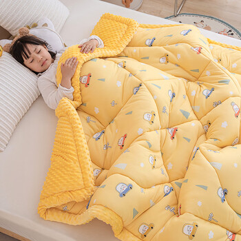 全棉时代儿童豆豆被幼儿园被子加绒春秋冬季新生儿宝宝加厚午睡盖被可