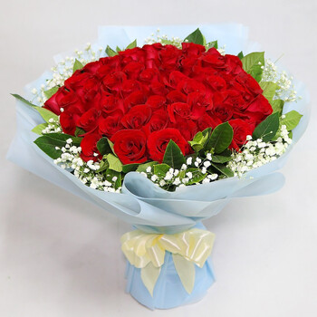 蔷薇恋鲜花速递同城99朵红玫瑰花束表白求婚恋人生日送花全国鲜花店配送北京上海广州深圳成都重庆99朵红玫瑰满天星a款 图片价格品牌报价 京东