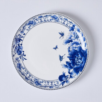 景德镇青花瓷盘子创意陶瓷菜盘餐盘碟子托盘套装10个组合圆形家用