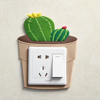 墙壁开关装饰套家用室内创意卡通小清新创意可爱卡通电源插座贴装饰
