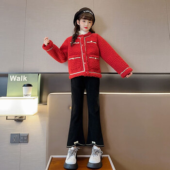 靓曼格女童冬季套装2023兔年本命年8-10岁女孩子冬装衣服12岁儿童新年