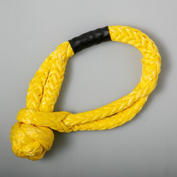 蛟龙 JIAOLONG 软卸扣疙瘩绳越野自救拖车绳牵引 黄色 直径10mm*1根