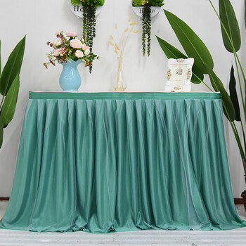 婚庆布置 婚礼蓬蓬纱桌裙会议桌围生日甜品台签到台