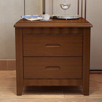 装原木胡桃色中式超窄迷你简约现代卧室带锁床边柜储物 迷你款榉木色