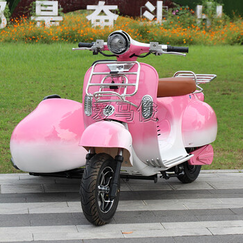 绿野客电动偏三轮 罗马假日电动边三轮踏板电动车小龟挎子偏三轮休闲