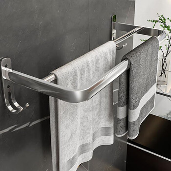 尚美德 304不锈钢免钉毛巾架单杆挂架洗手间浴巾架冲凉房置物架衣架