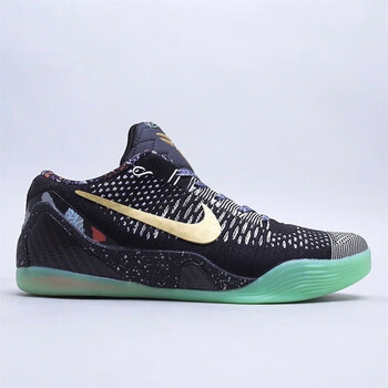 实战篮球鞋kobe 8黑曼巴mvp纪念战靴编织飞线 科比9_黑金【纯原真气垫