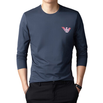 emporio armani阿玛尼男士秋季新款长袖t恤圆领休闲打底衫时尚男装