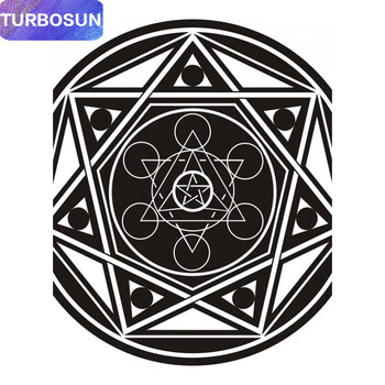 儿童客厅卧室床边吊篮转椅垫子北欧现代简约 黑色 六芒星-黑白 直径80