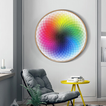 成年人拼图圆形彩虹色阶五彩缤纷男女生解压创意消耗时间锻炼耐心创意