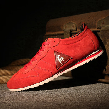 狄宏法国大公鸡时尚潮流男鞋红色鞋休闲鞋子男英伦时尚鞋 经典黑 39