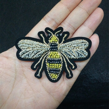 补贴补丁布贴补丁贴高端工艺蜜蜂珠绣立体牙刷绣个性牛仔衣服破洞修双