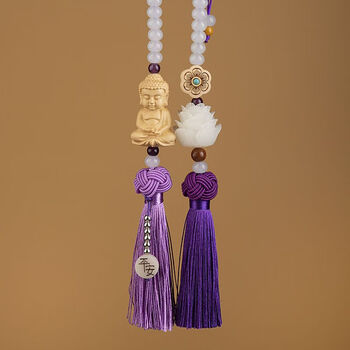 大日如来挂件汽车菩萨弥勒佛像平安摆件车内吊饰后视镜车载挂饰 紫气