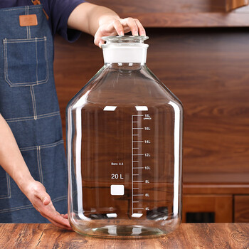 圣泰高档泡酒玻璃瓶加厚10斤药酒坛耐高温青梅煮酒罐专用密封容器大号