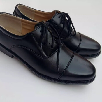 执勤皮鞋警装鞋三接头男皮鞋商务正装三尖头三角尖保安环保耐磨轻便