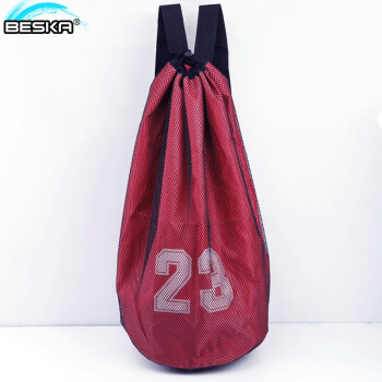 百斯卡 篮球包双肩单肩多功能篮球包足球包 23号红色