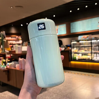 特百惠(tupperware) 保温杯女高颜值网红智能显温水杯316不锈钢真空