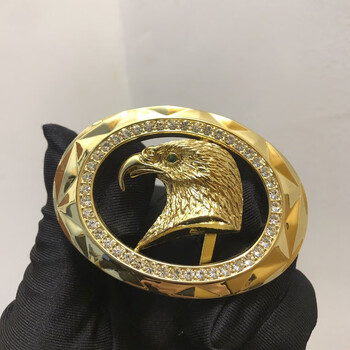 caruikater奢侈品牌优选24k镀厚金实心纯铜史蒂芬皮带扣头老鹰头4.03.