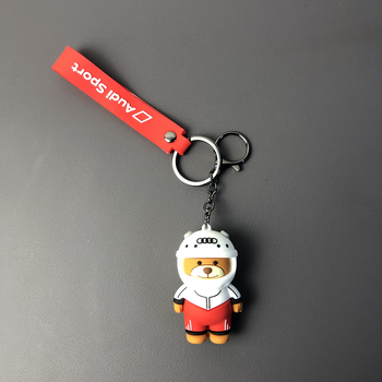 澳颜莱德国进口品质新款奥迪小熊公仔钥匙扣挂件卡通创意可爱情侣款4s