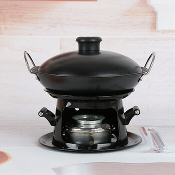 干锅炉子整套不沾干锅锅加厚锅仔铁制酒吧鼎带盖商用小火锅酒精炉餐厅