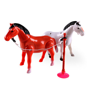 圆小米电动小马玩具仿真会走路的马 儿童玩具发声马车旋转转圈绕桩马