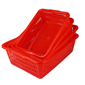 冰晶花塑料筐加厚收纳筐置物篮子长方形蔬菜框洗菜沥水篮配货筐塑胶