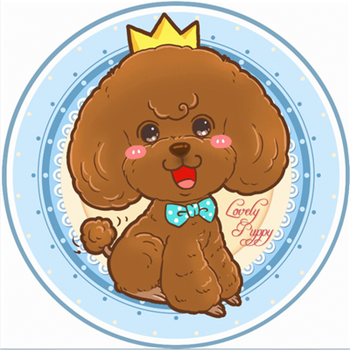 现代客厅卧室吊篮圆形地毯电脑椅垫可爱几何卡通图案水洗 褐色 泰迪