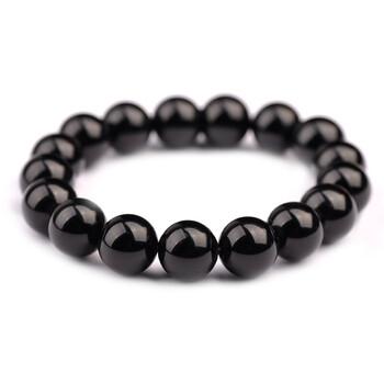 雷公墨手链男女款 陨石单圈手串 玻璃陨石手链时尚饰品礼物-定制 假一