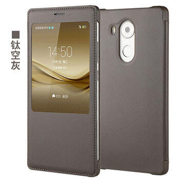 华为mate8手机壳mate8智能休眠手机皮套可翻盖保护套乔鸟太空灰华为