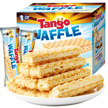 印尼进口 Tango咔咔脆威化饼干 休闲零食小吃 早餐下午茶食品 牛奶味夹心160g/盒