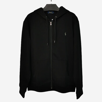 拉夫劳伦美国春秋新款ralphlauren马标户外休闲外套男士连帽黑色不加