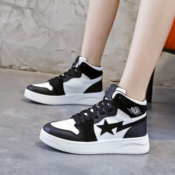 适合跑步的运动鞋女初中生高帮女鞋百搭运动鞋子青少年女孩板鞋潮 b18