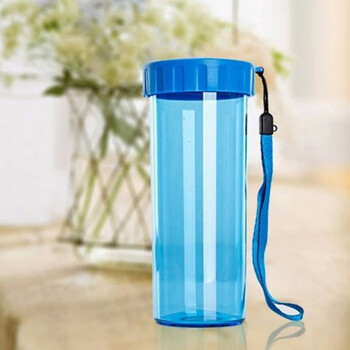 塑料杯男女学生情侣便携大容量水杯简约清新运动带茶网随手杯子普通款