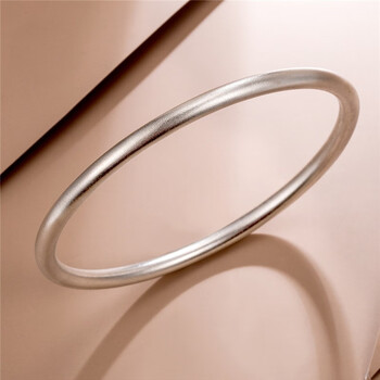 金御铭匠【配送证书】999银古法手镯素圈小众高级感足银镯子送女友