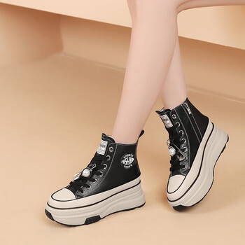 运动鞋百搭女士加绒加厚冬鞋棉鞋时尚厚底显高鞋女软底轻便平底旅游鞋