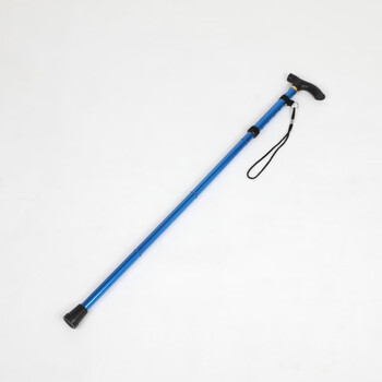 方之豪儿童登山杖折叠防身棍超轻防滑男女款可伸缩雪地老人手杖 蓝色